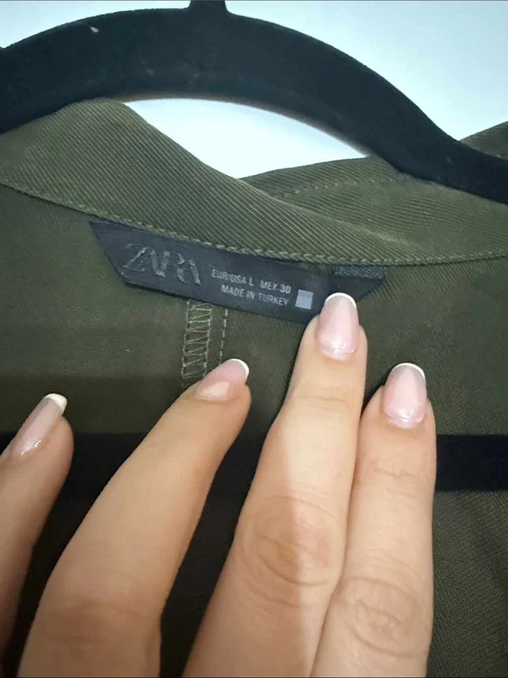 Zara Olive Green Midi Shirt Dress with Belt - Picture 2 of 2